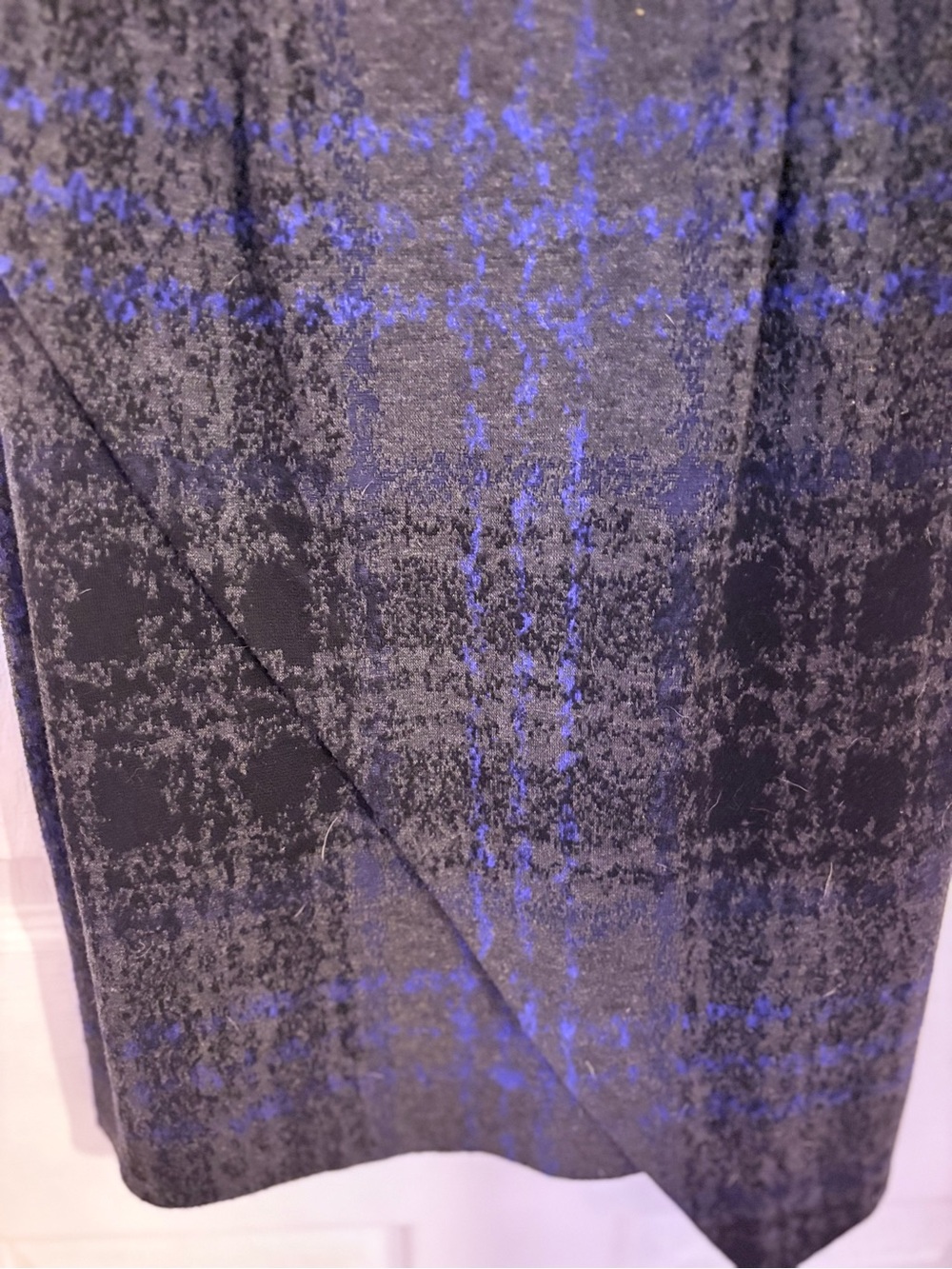 Betsey Johnson Black and Blue Plaid Midi Sheath Dress - Picture 3 of 5